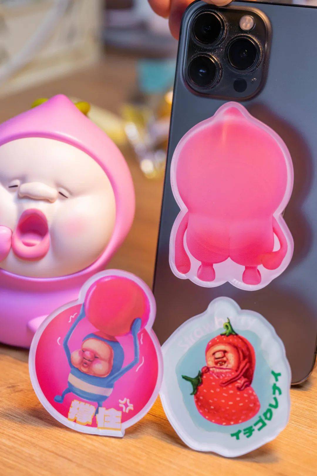 四款图案的亚克力冰箱贴,看完再也无法正视牛油果~屁桃行李牌也来凑