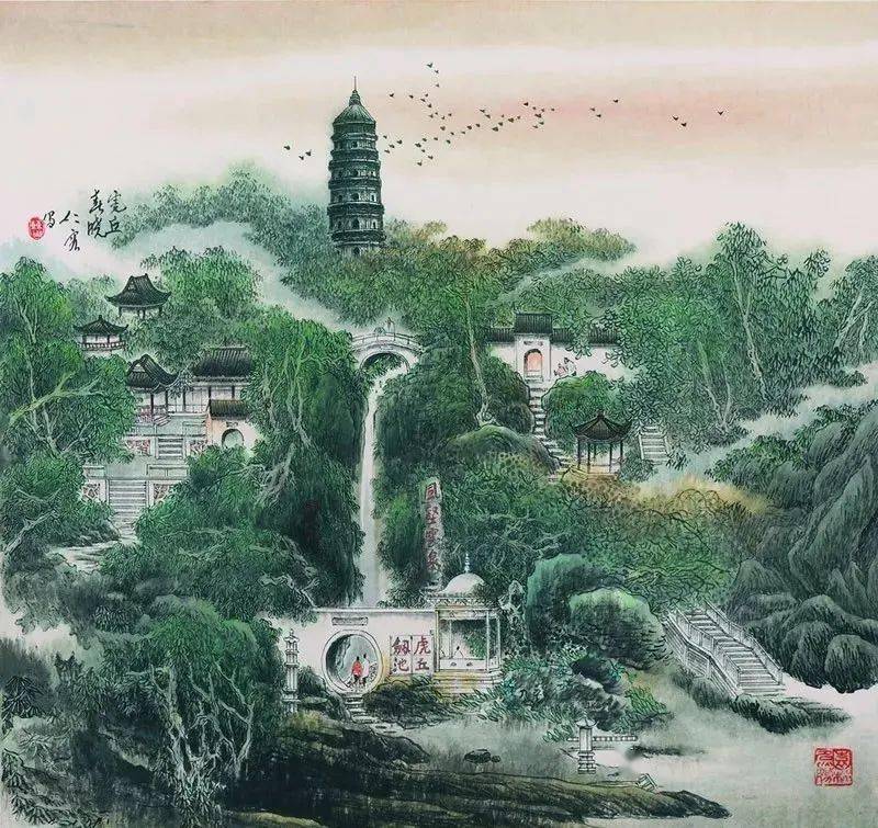 苏州园林名胜图_虹饮山房苏州园林名胜图_鹤园廊影苏州园林名胜图