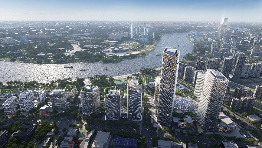 西岸金融城效果图 图片来源:上海徐汇目前现场仍在紧锣密鼓施工中