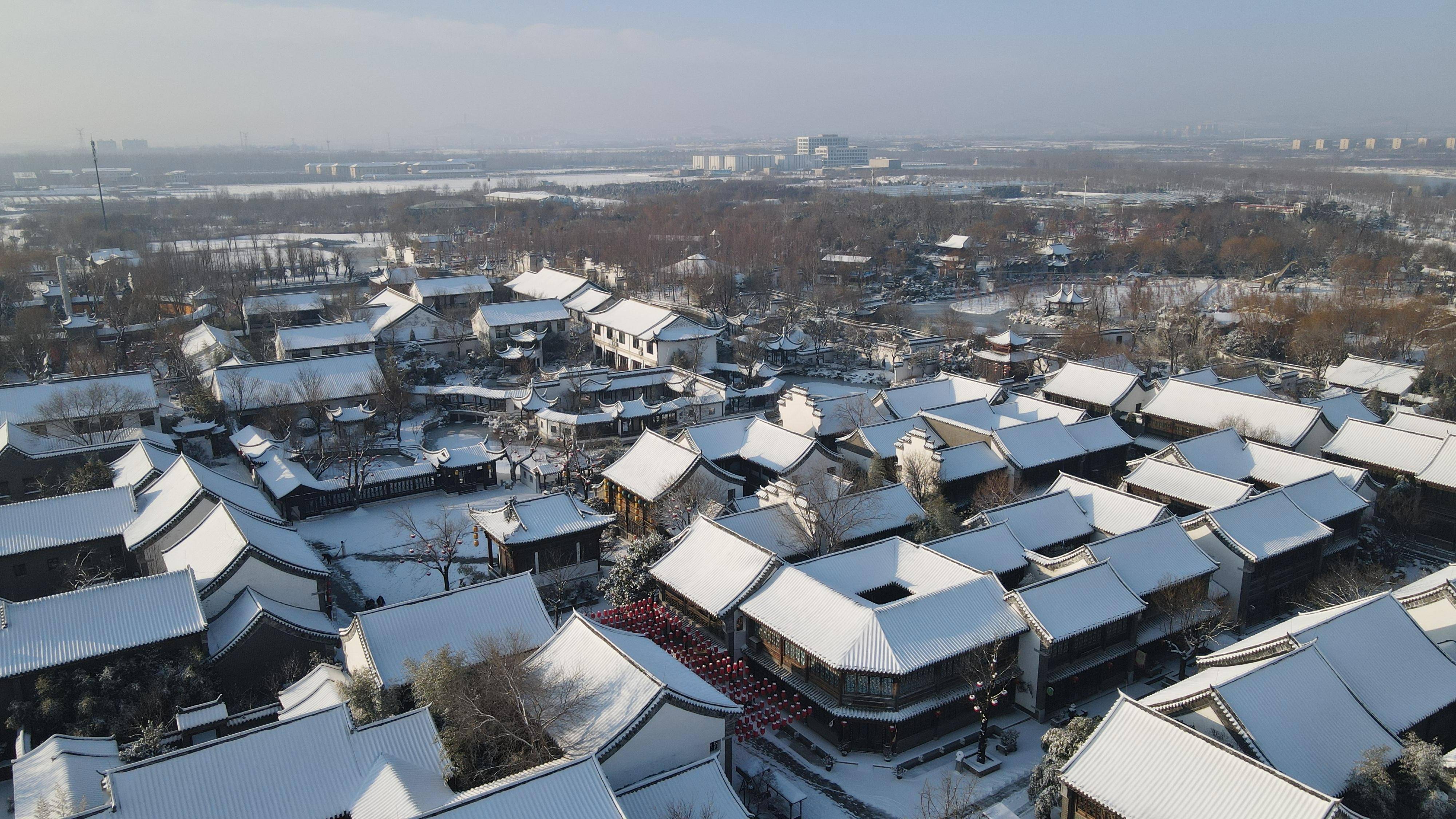 临沂河东 雪后景区美如画