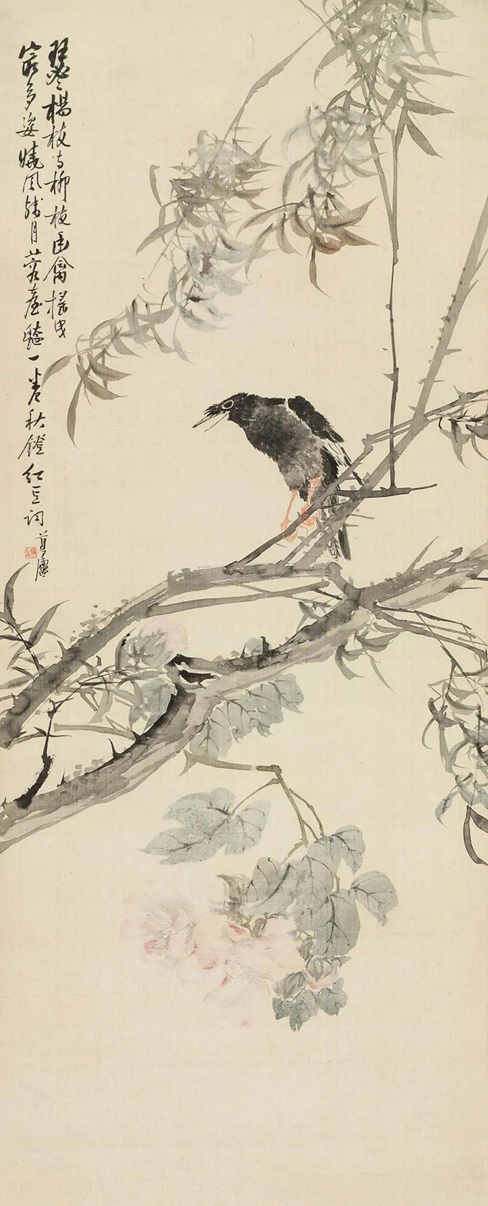 【中华文化】如此雅致的没骨花鸟,少见!_朱偁_张熊_画风