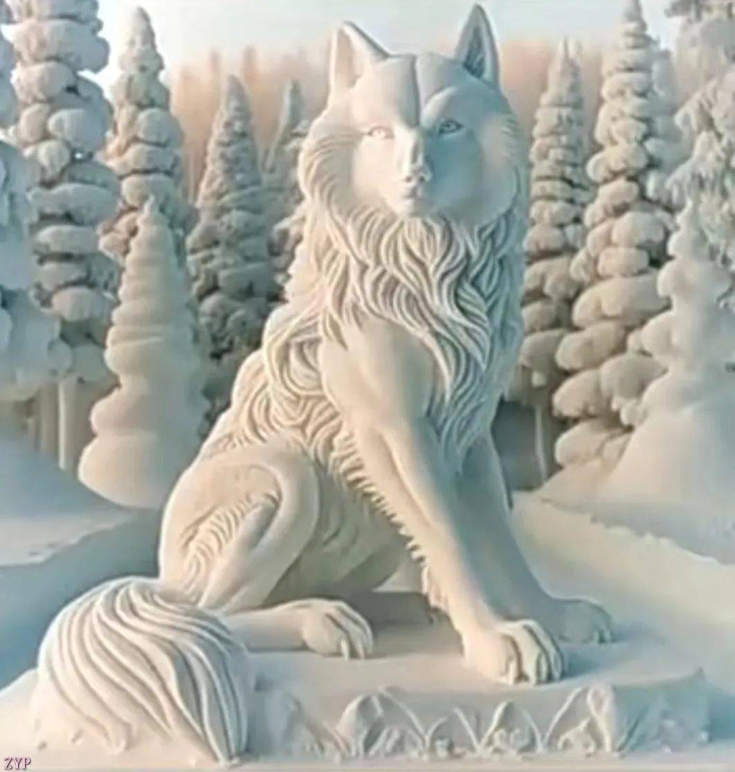 雪雕猛禽图片