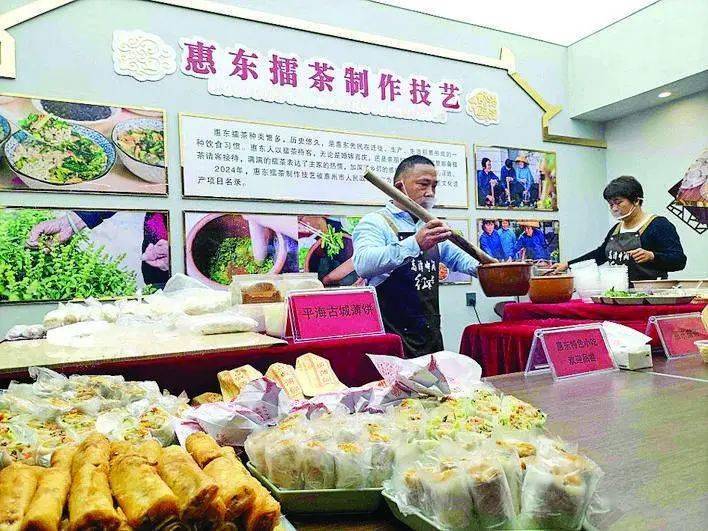 惠东县非遗展示馆还有平海薄饼,钵仔粄,多祝冷粉,山茶等惠东特色美食