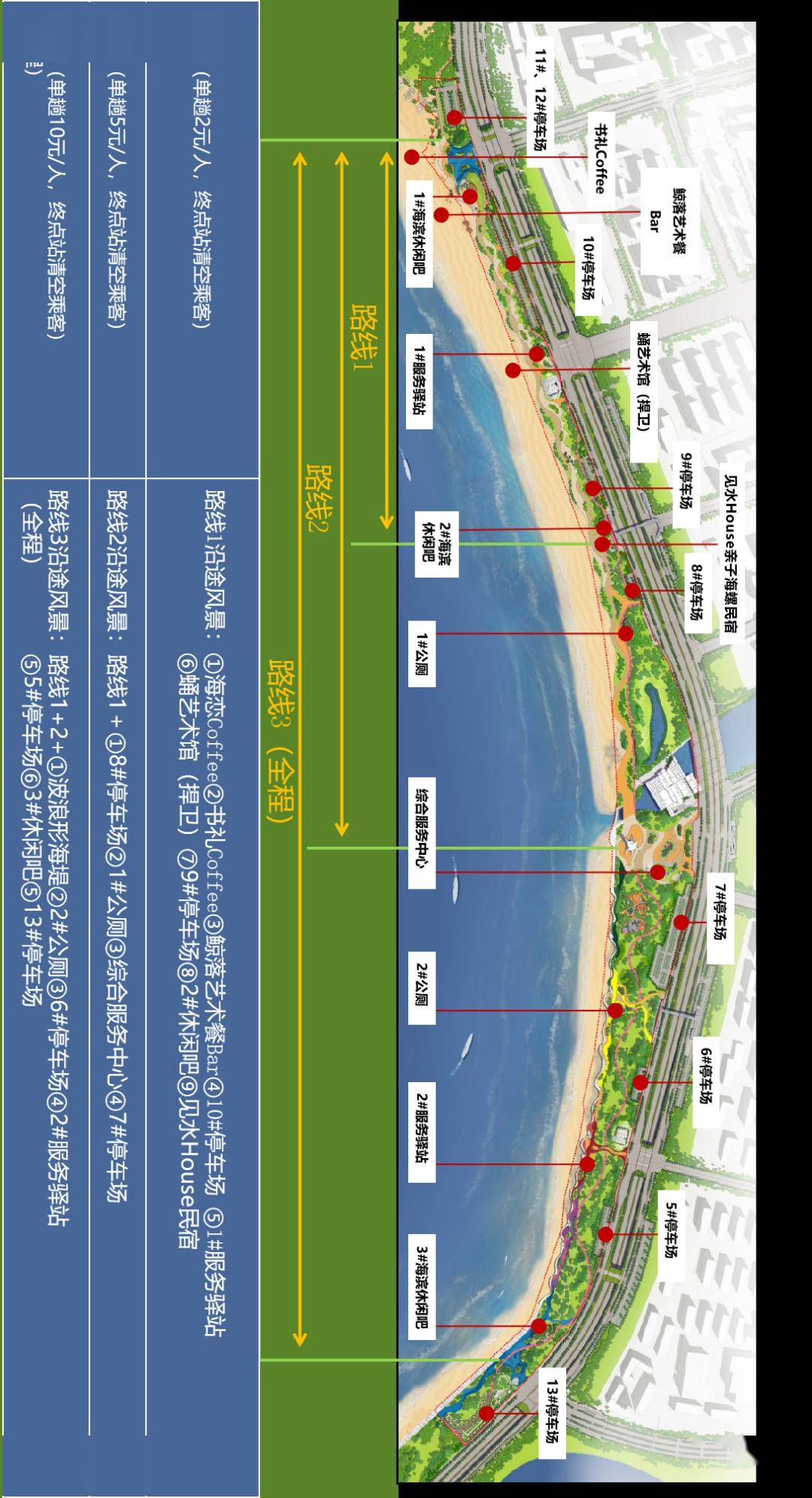 海丝艺术公园/生态公园/玉沙湾公园观光车发车啦~附路线图!