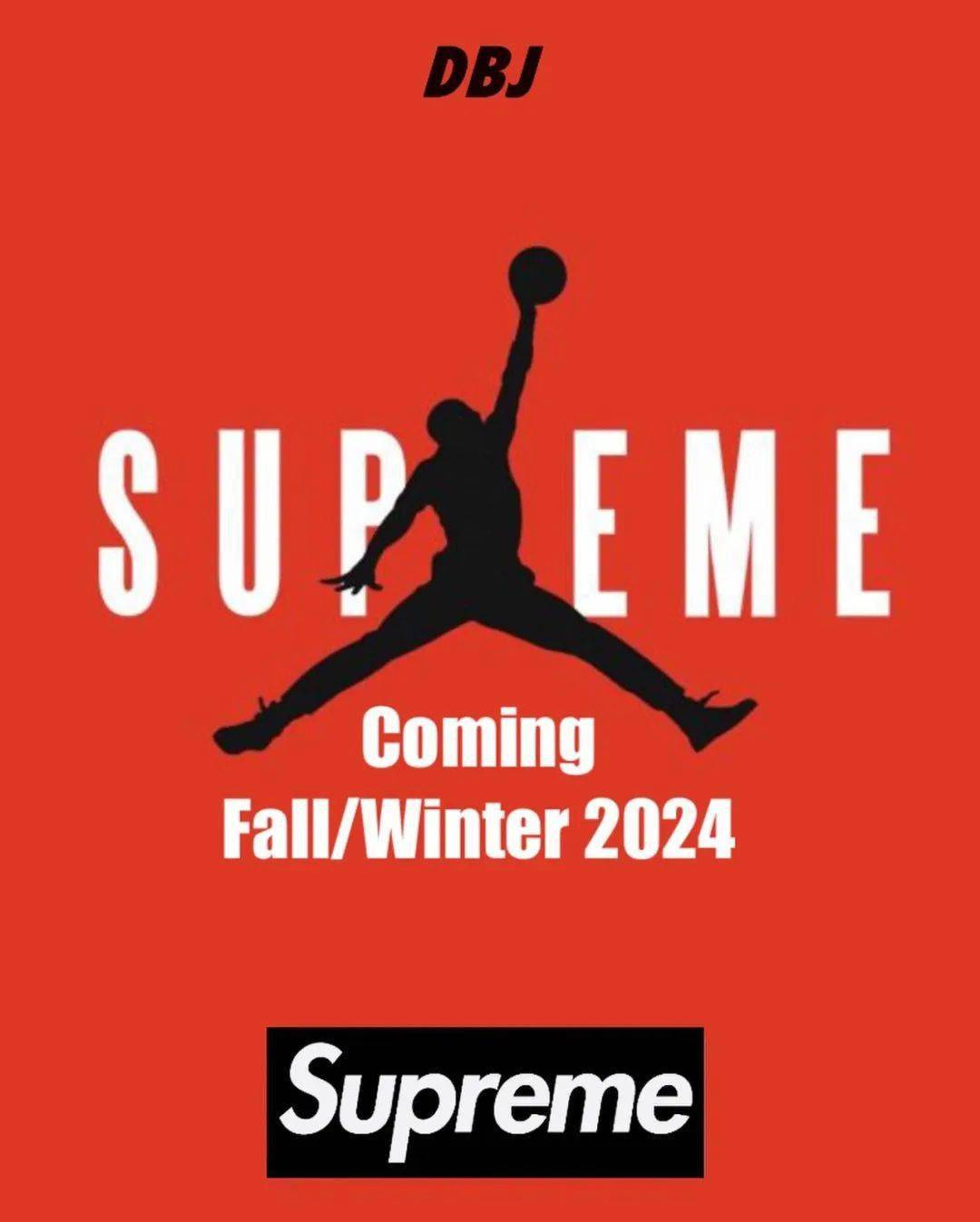 继 2015 和 2019 年双方两次合作之后,supreme 和 jordan brand 即将