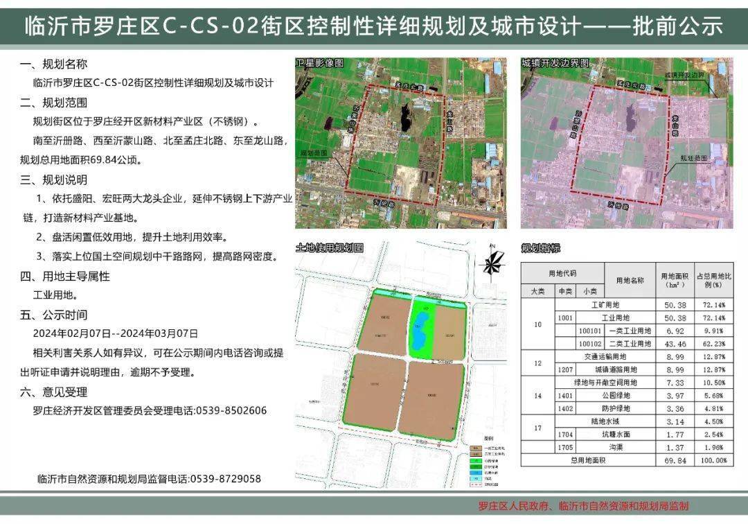 控制性詳細規劃及城市設計--批前公示羅莊區c-cs-02街區控制性詳細