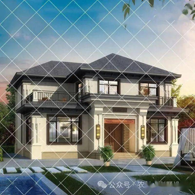 精选7款二层新中式别墅新款,二层新中式别墅养老房的不二之选_农村