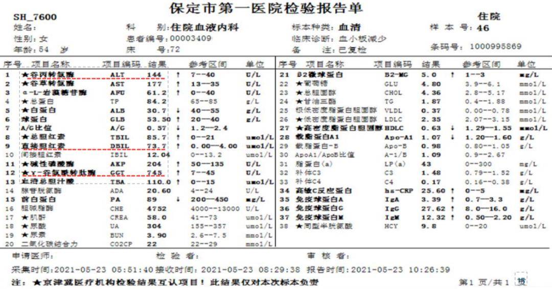 抽血化验报告单图片图片