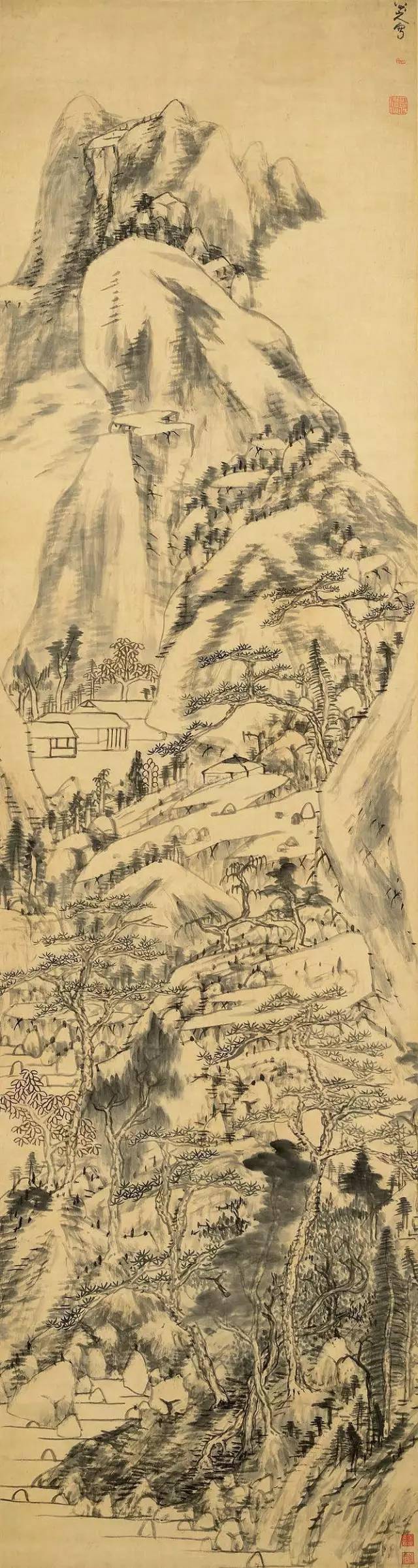 八大山人:一颗极度孤傲心,创造了美学的永恒_立轴_朱权_坠落