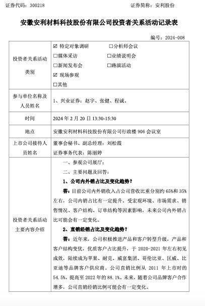 當前耐克鞋部有較多項目在安利開發,處於穩步起量階段_公司_銷售_客戶