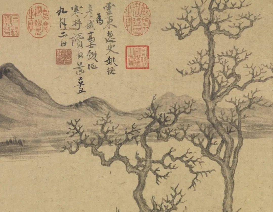 中国历代名家笔下的寒林图,真好看!_李成_平远_局部