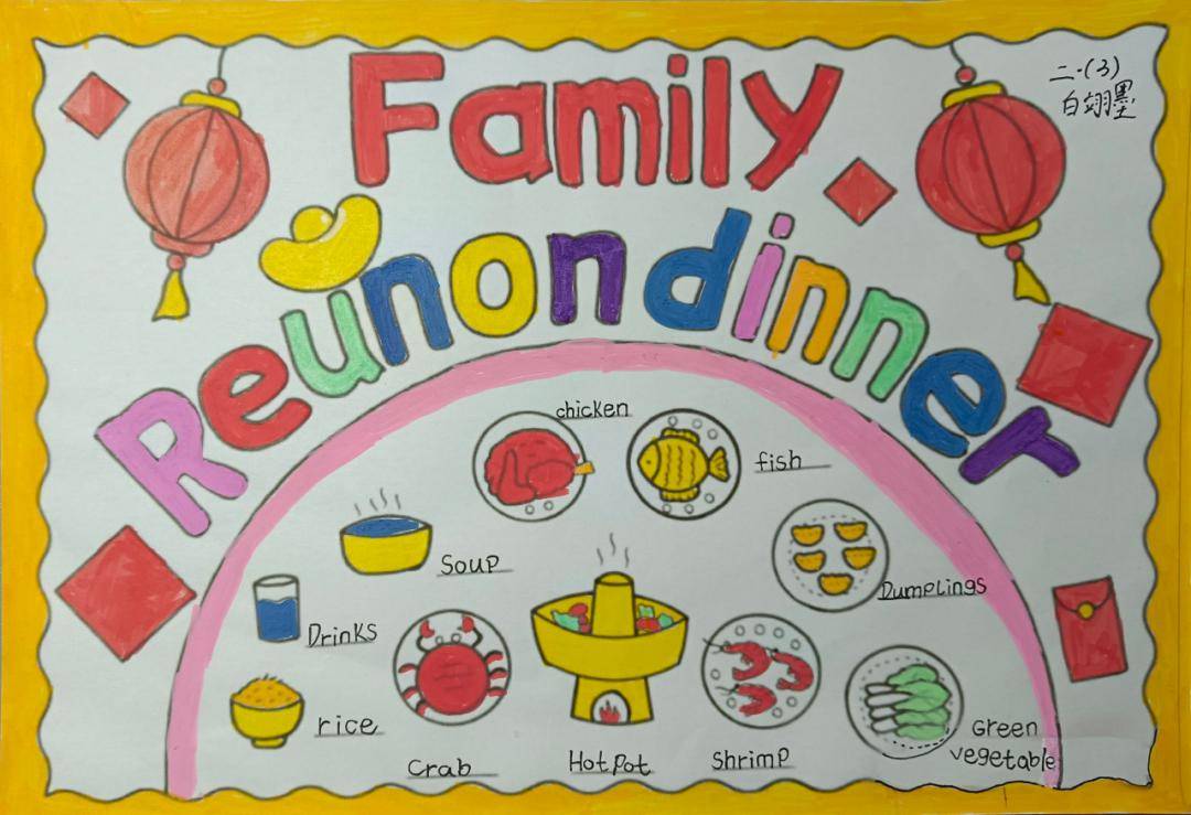 英语年夜饭手抄报内容图片