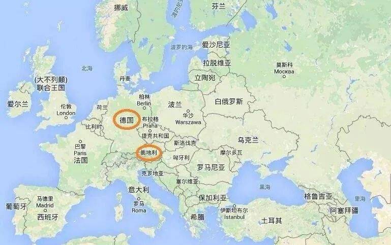 奥地利地图奥地利地处欧洲中心,是欧洲重要的交通枢纽,也是高度发达的
