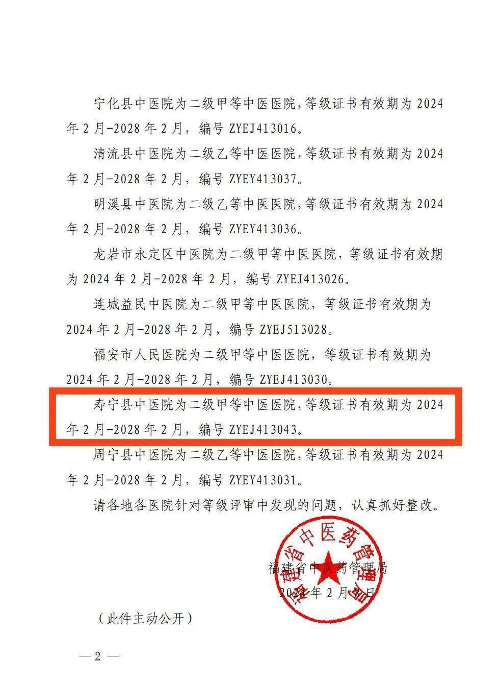 喜报|寿宁县中医院顺利通过二级甲等中医医院复审_服务_中医药_医疗