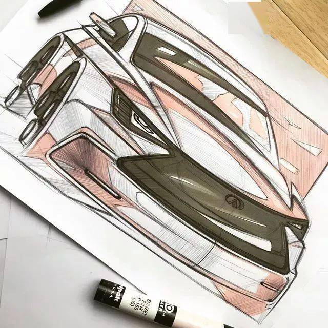 【值得收藏】汽车设计彩铅马克笔手绘图集