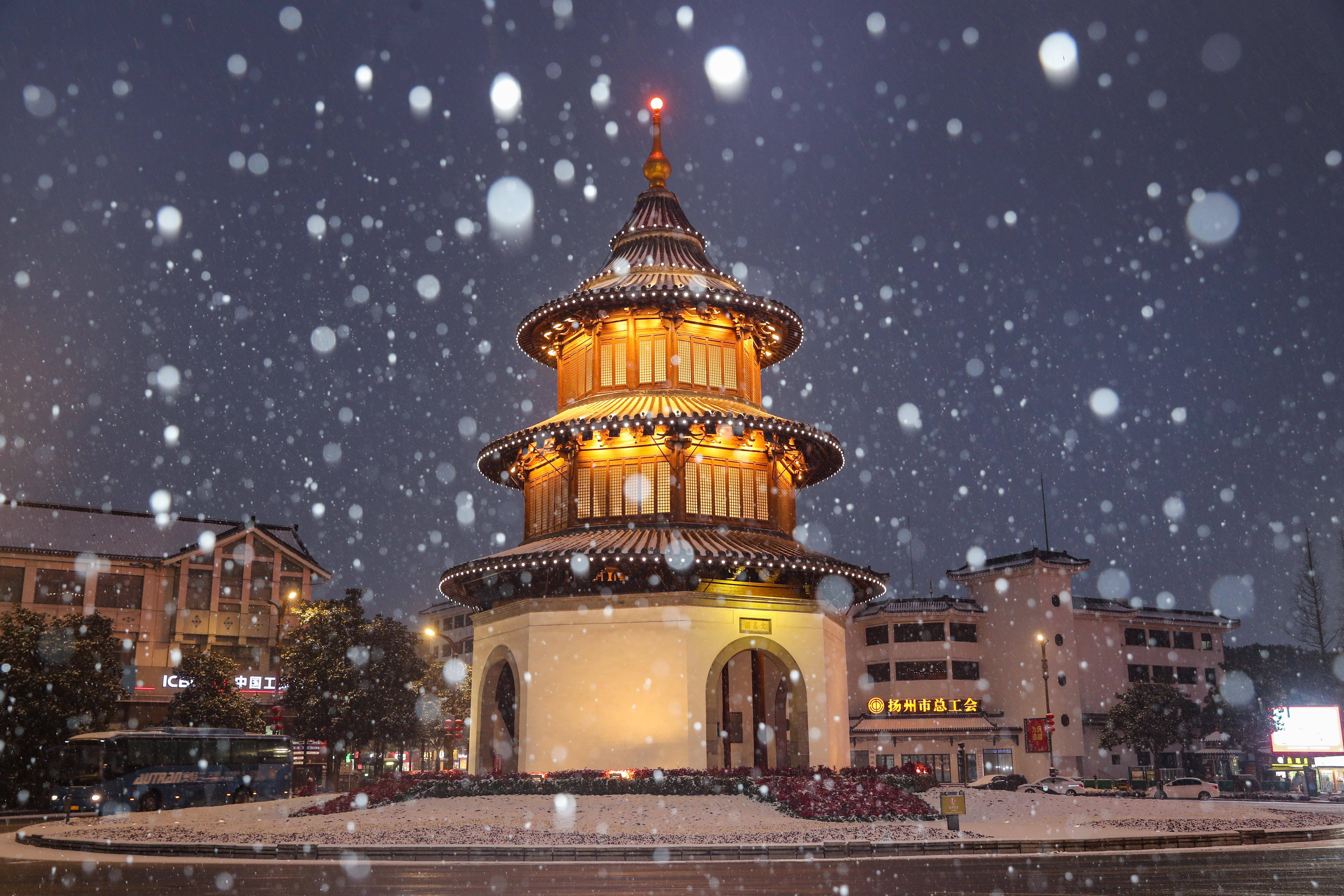 扬州雪景高清图片图片