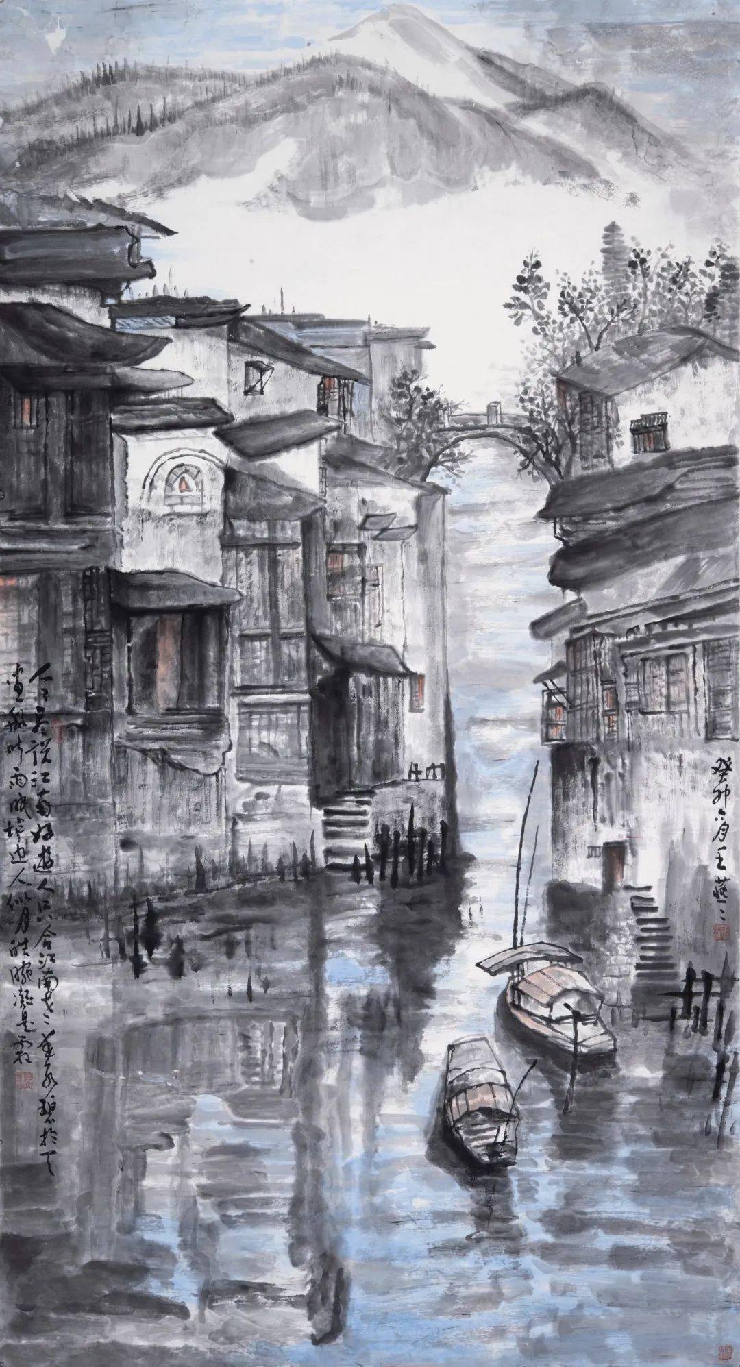 占必青国画《大青风雪》叶朴生国画《雁荡山北斗洞》叶阿金国画《梅花