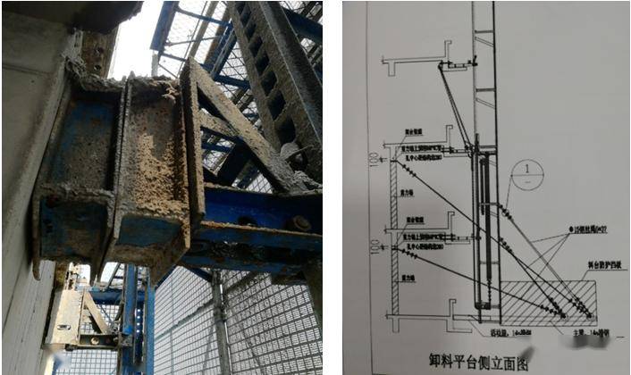 爬架最上一道附墙支座有缺失.