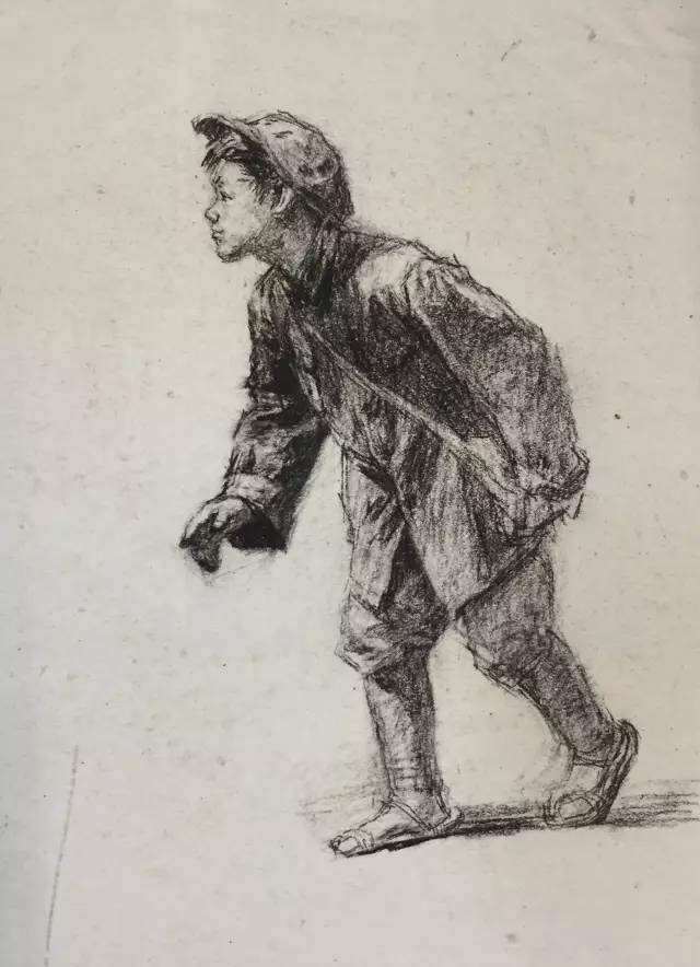 《井冈山会师》素描习作 素描 34x26cm 1952—1957年作《井冈山会师》