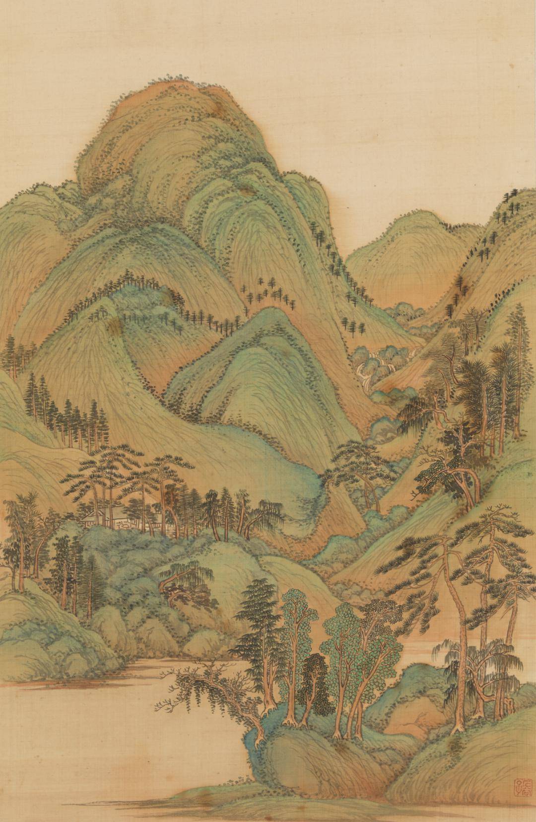 他画册 | 清 王翚 山水册临本_奇峰_笔墨_绢画