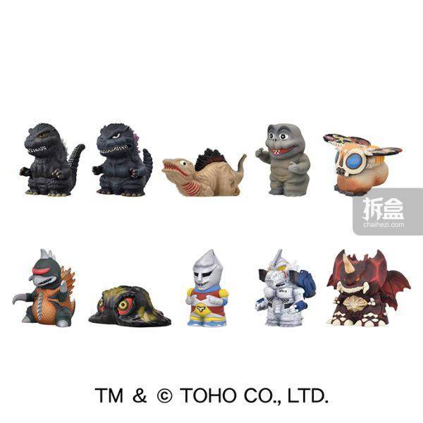 ensky哥斯拉软胶掌上公仔第二弹扭蛋盒蛋日系手办摆件