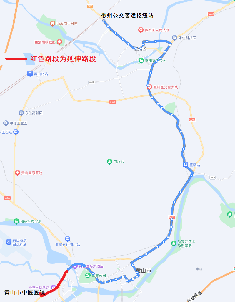 北路—北海路—西海路—戴震路—文峰路—龙山路—老屯婺路—瑶月路2