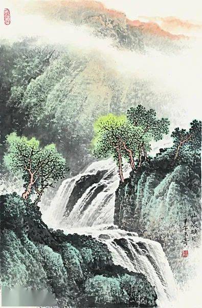 这山水绝崖峭壁悬泉飞瀑