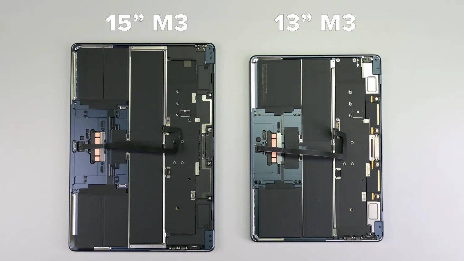 苹果m3基础款macbookair拆解改用2个128gb存储芯片