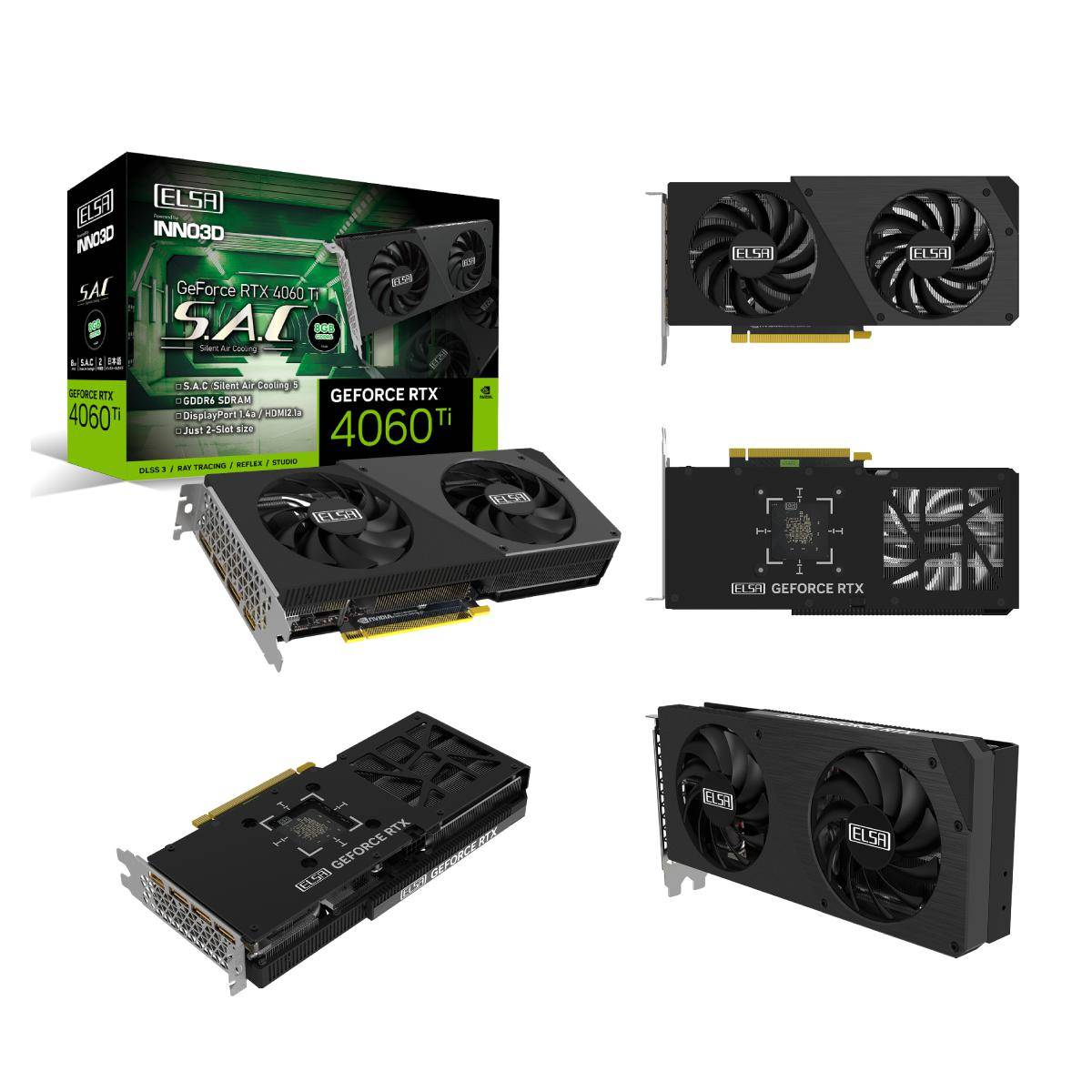 艾尔莎elsa推出新款rtx4070ti4060ti显卡双槽厚度