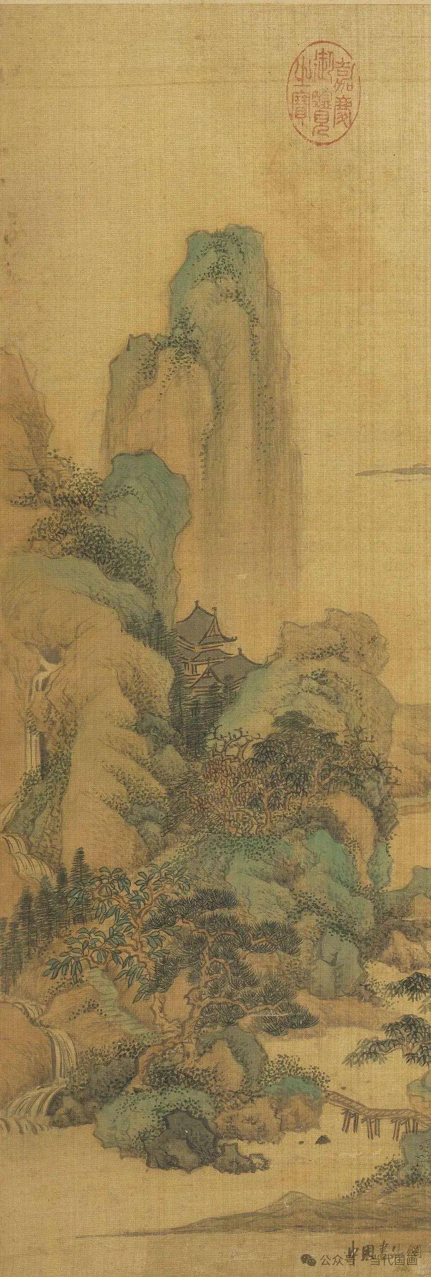 王鉴《拟范华原秋林萧寺图》_作品_国画_创作