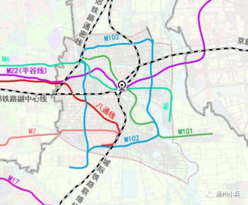 北京城市副中心将形成一环六横四纵轨道交通格局!