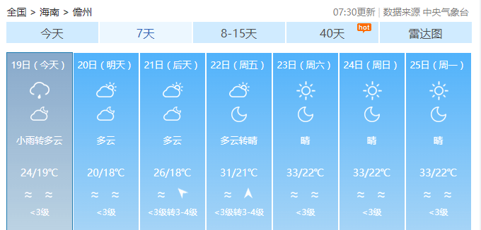 海南本周天气