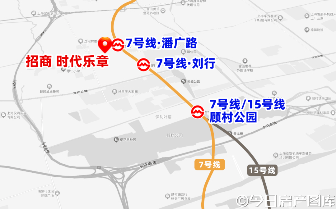 7号线往南2站至顾村公园,就能换乘上海另一条黄金南北干线,15号线,它