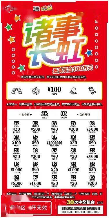 好运不断刮刮乐新票诸事长虹惊喜来袭