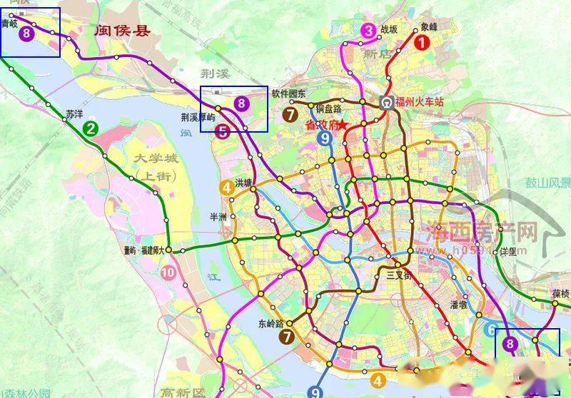 报批稳了福州地铁8号线官宣3站点名称将设闽侯站北闽侯站南青岐站