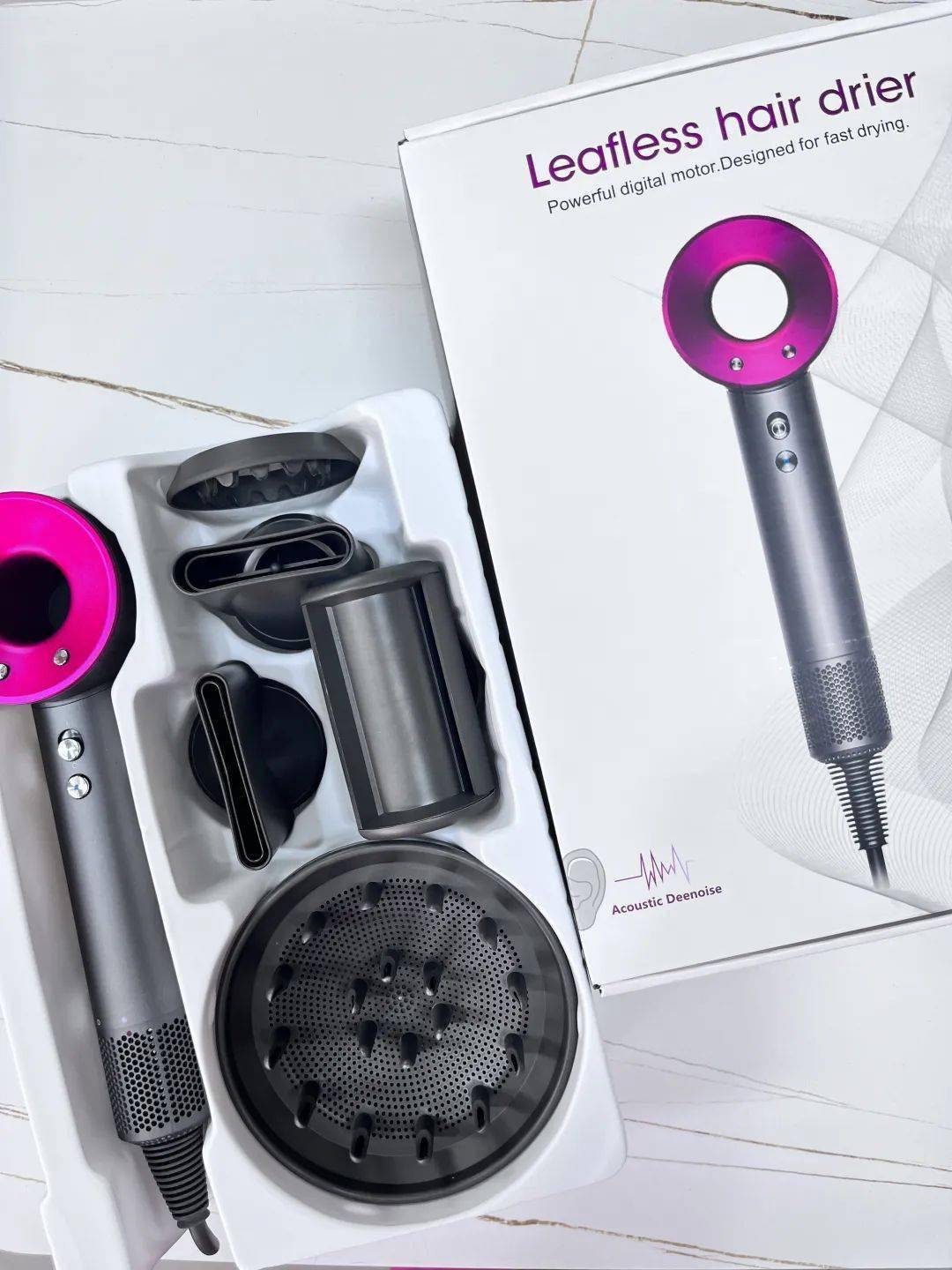 戴森同款负离子无叶吹风机109元含5个头送支架限定马卡龙陶瓷釉新色