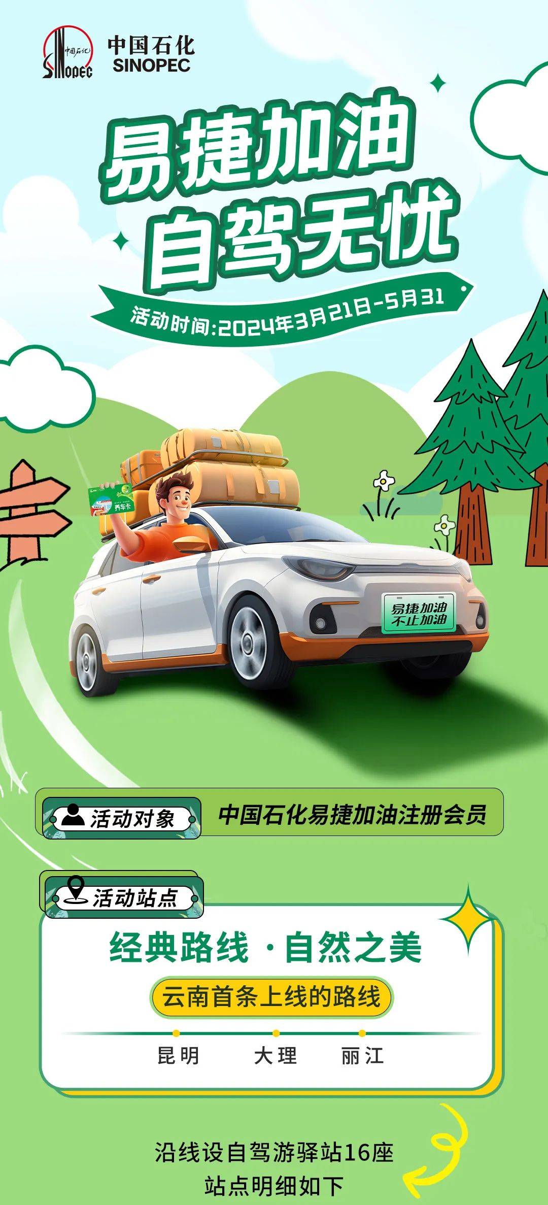 易捷加油自驾无忧自驾游路线报名打卡活动