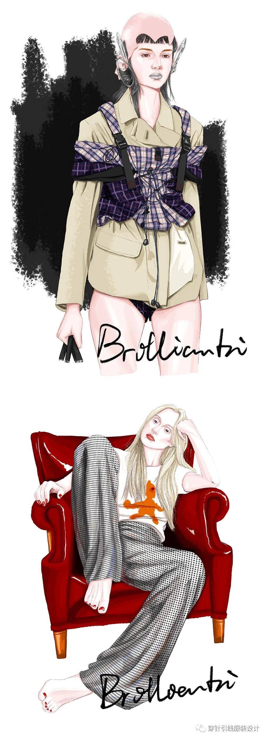 课程ps软件电脑时装画面辅料制作课程时装效果图电脑效果图ps绘画教程