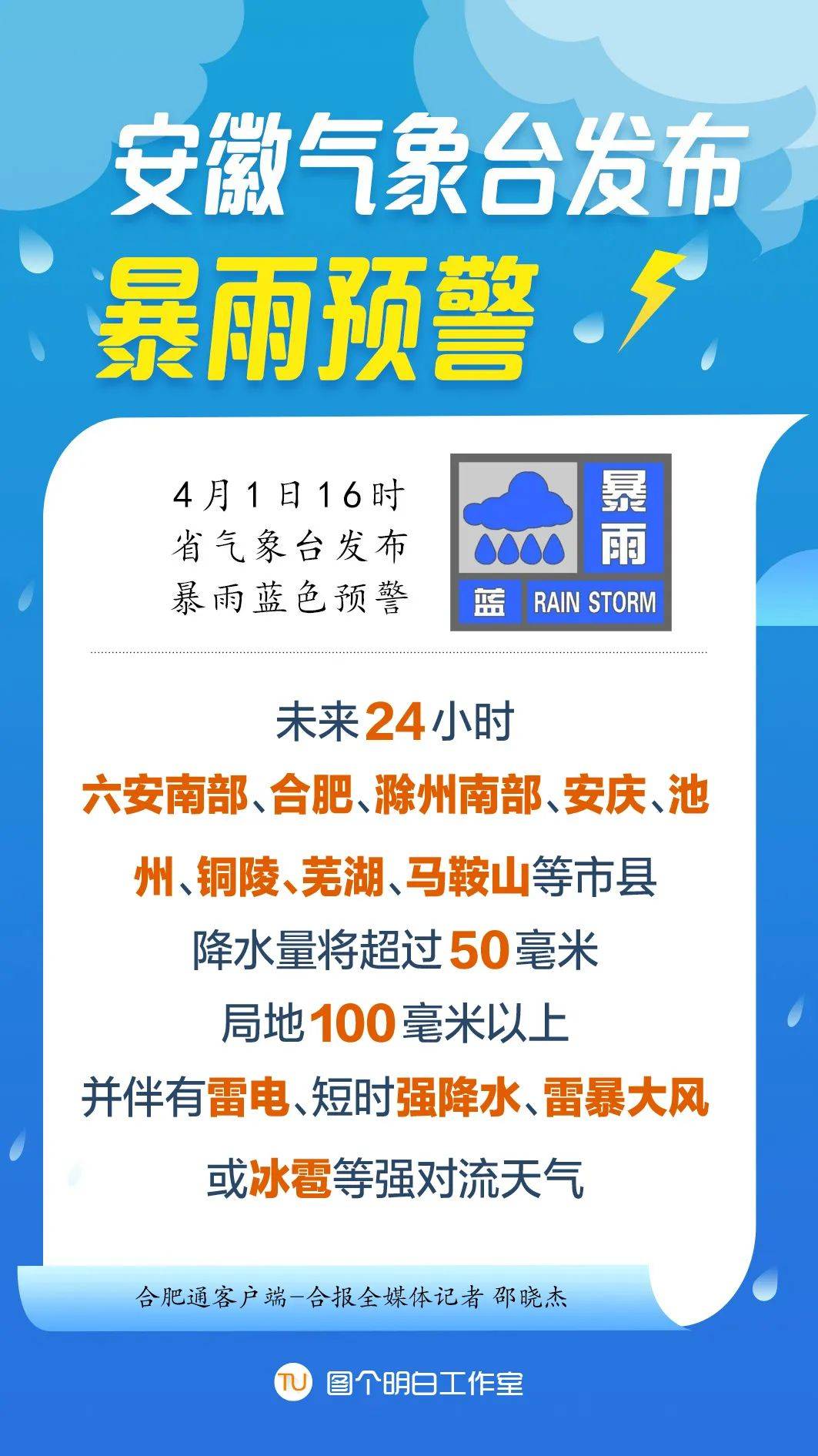 刚刚发布暴雨预警