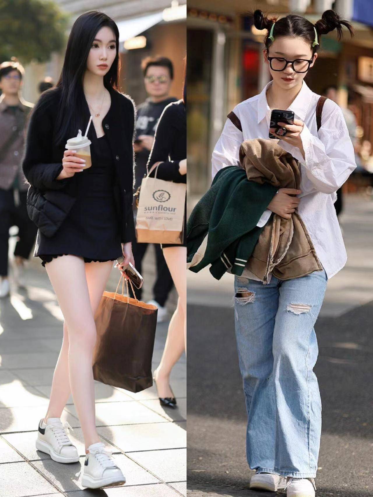 看上海街拍就明白运动鞋不香了换成这几双舒适又显高