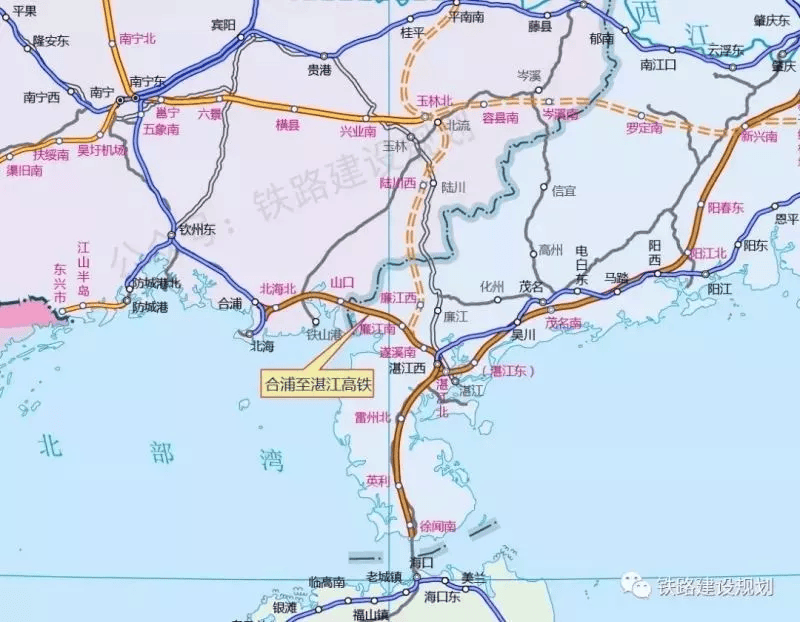根据广东公布的重点建设计划,合浦至湛江高铁为77公里,建设起止年限为