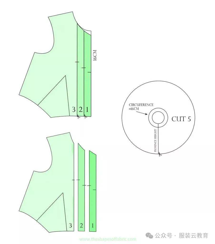 服装荷叶边的纸样画法图片