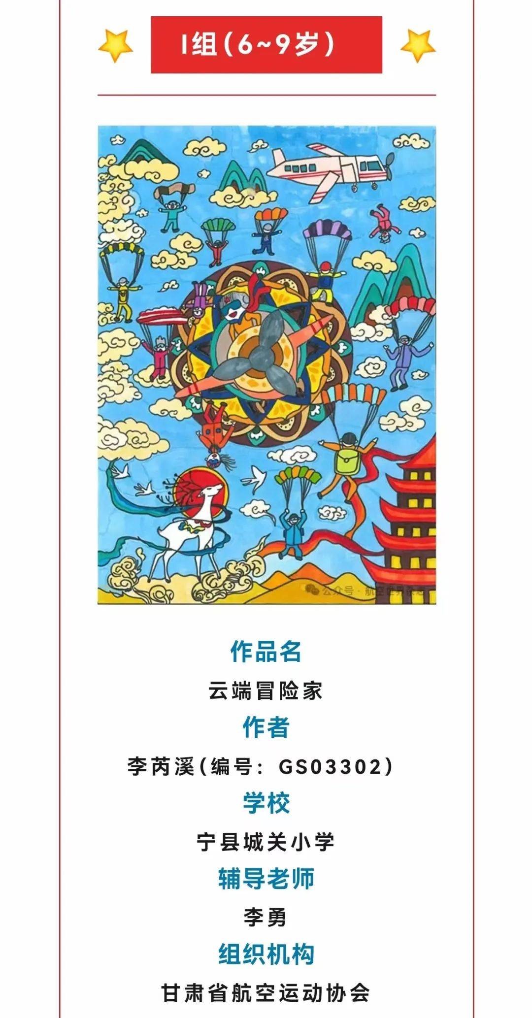 我省两幅作品荣获国际航联青少年航空绘画大赛中国赛区选拔赛特等奖
