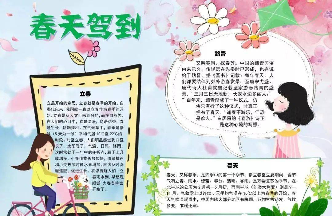 写春天的成语手抄报与你共赏春暖花开建议收藏