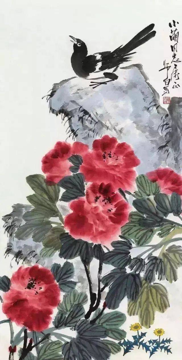 娄师白画牡丹图片