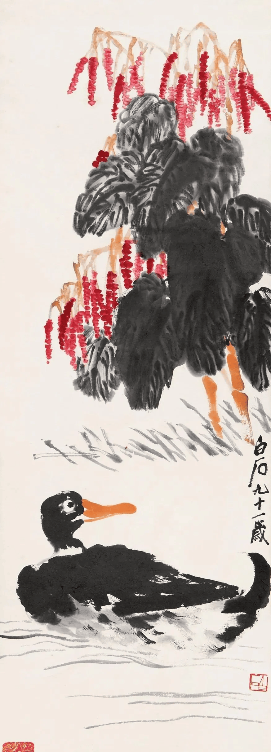 国画怎么画春江水暖_齐白石_双鸭_唐云 