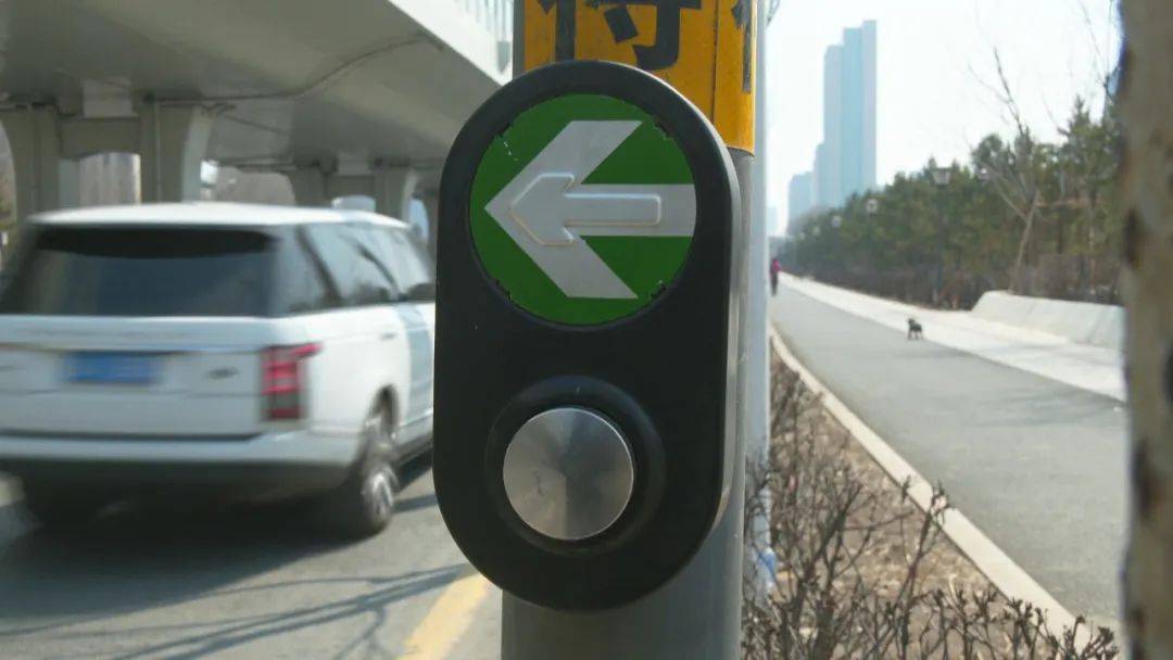 行人可控红绿灯亮相生态大街按钮式智能红绿灯提高人车通行效率