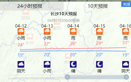 根据湖南气象台10天的天气预报,长沙近期雨水比较多,气温也是一路上升