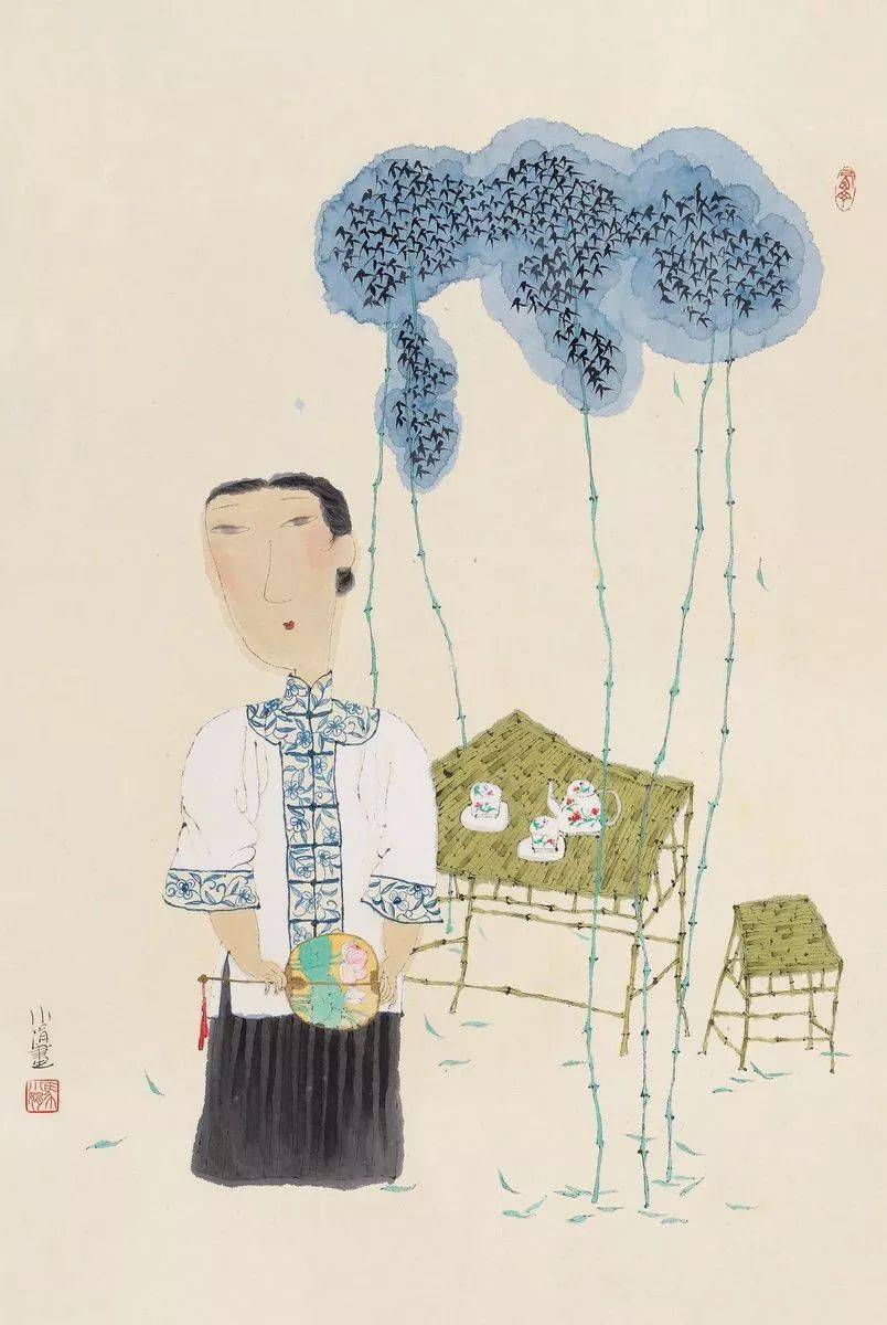 马小娟笔下深藏不露而又耐人寻味的仕女画