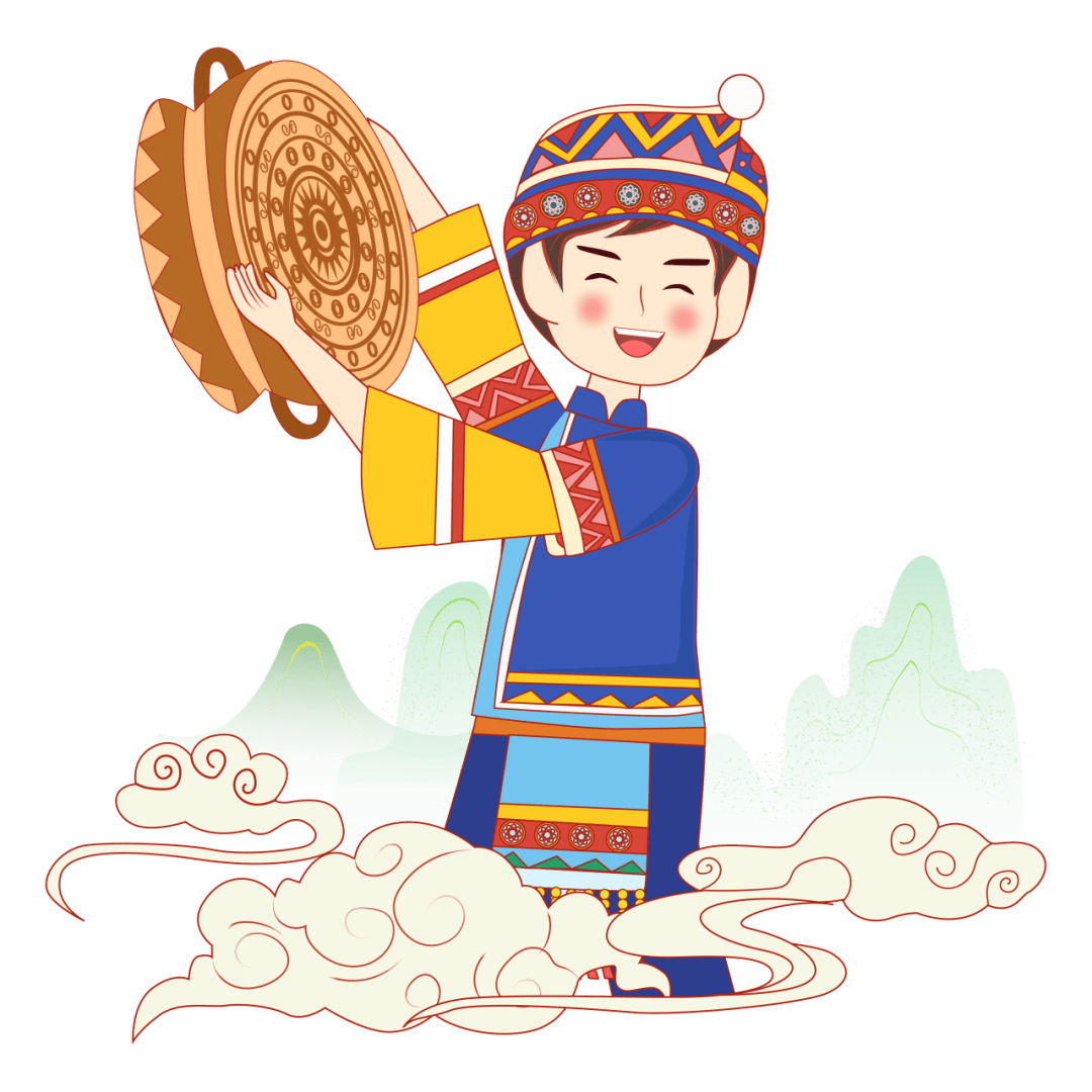 在东兰镇中心小学,队员们穿着各色各样的民族服装神采飞扬的走在舞台